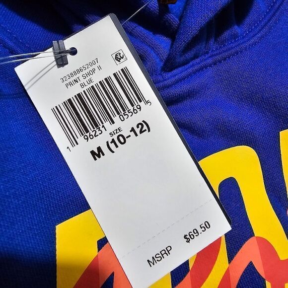 Polo Ralph Lauren Varsity Logo Hoodie Blue Orange Youth Medium M Cotton Blend LE - Picture 8 of 9
